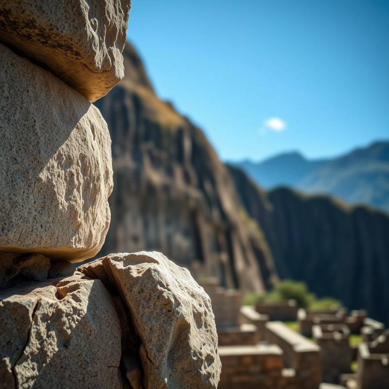 Detalle de la arquitectura de piedra de Machu Picchu.