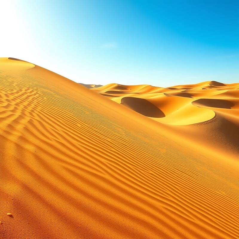 Una vista del desierto cerca de Marrakech, con dunas doradas bajo el sol.